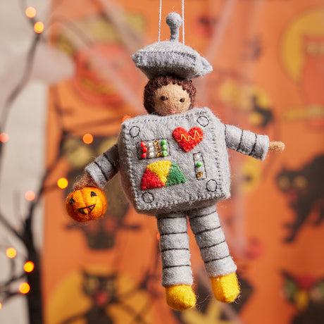Halloween Robot Kid Ornament