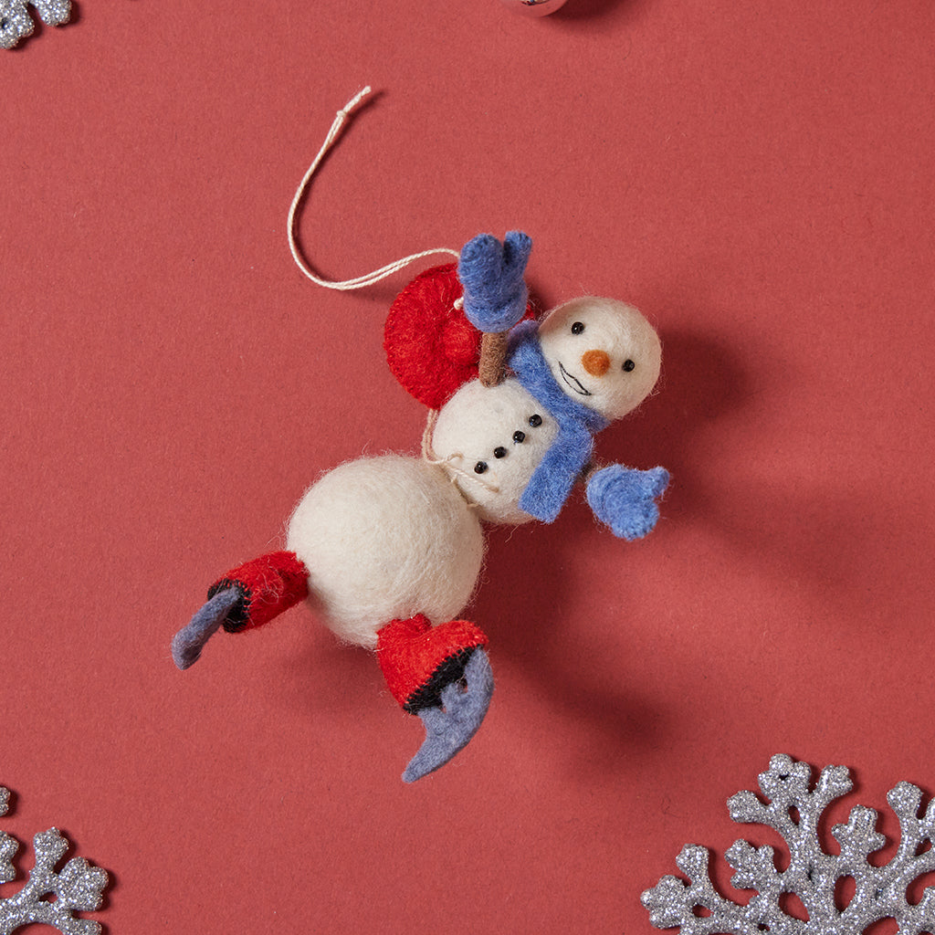 Taking A Spill Snowman Ornament