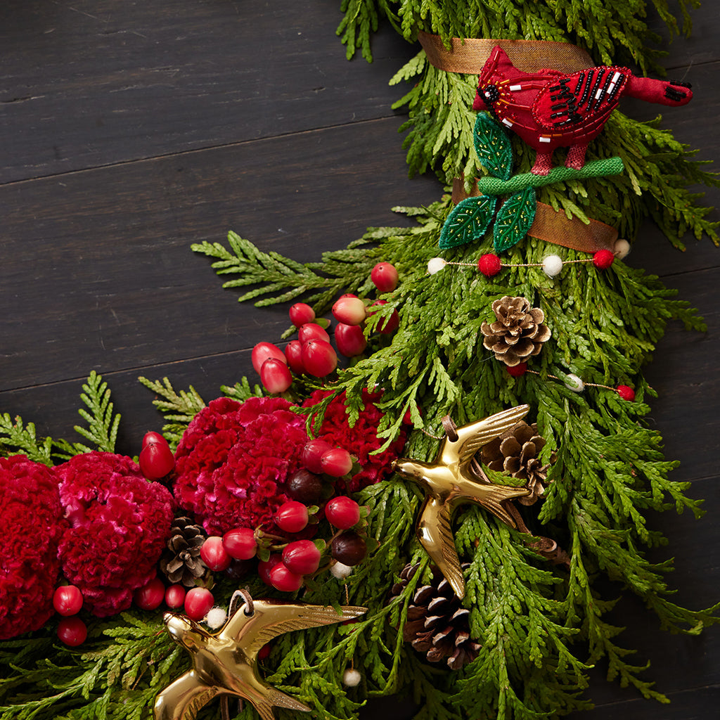 Cardinal Beaded Ornament