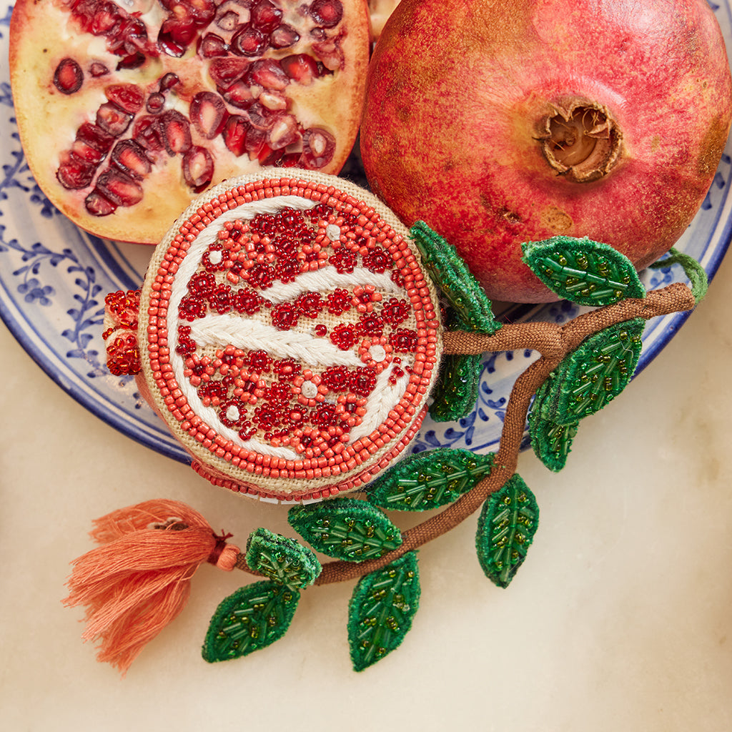 Pomegranate Beaded Ornament