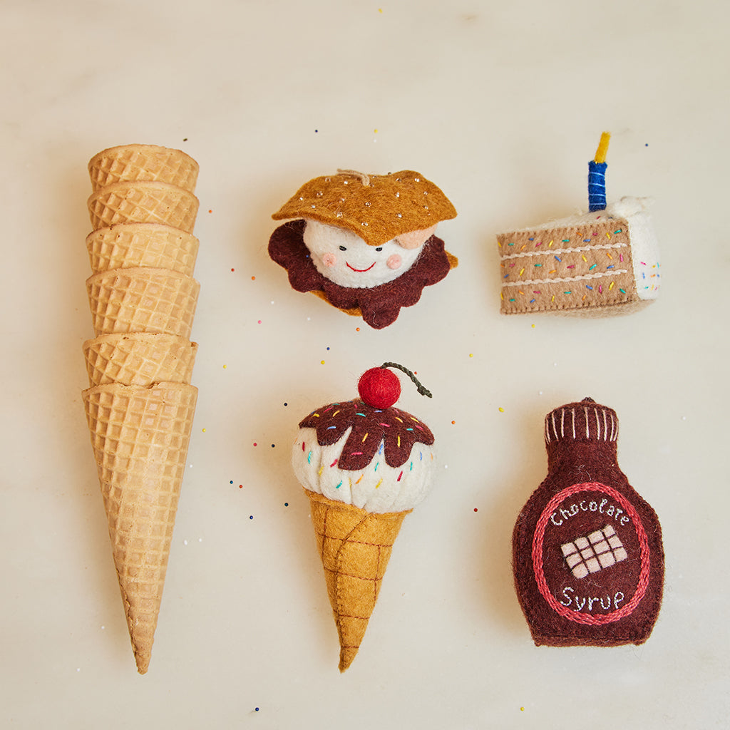 Waffle Cone Ice Cream Ornament