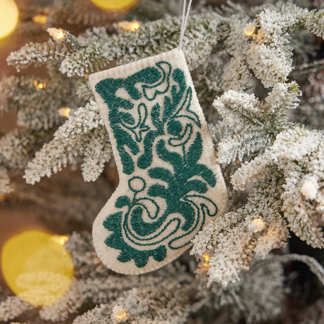 Mini Stocking Green Ornament