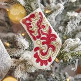 Mini Stocking Red and Gold Ornament