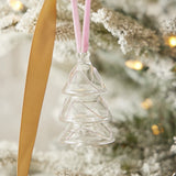 Pink Waves Glass Tree Ornament