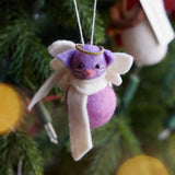 Lilac Angel Kitty Ornament