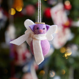 Lilac Angel Kitty Ornament