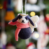 Navy Little Drop Puppy Angel Ornament