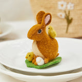 Brown Sitting Bunny with Chicks Ornament