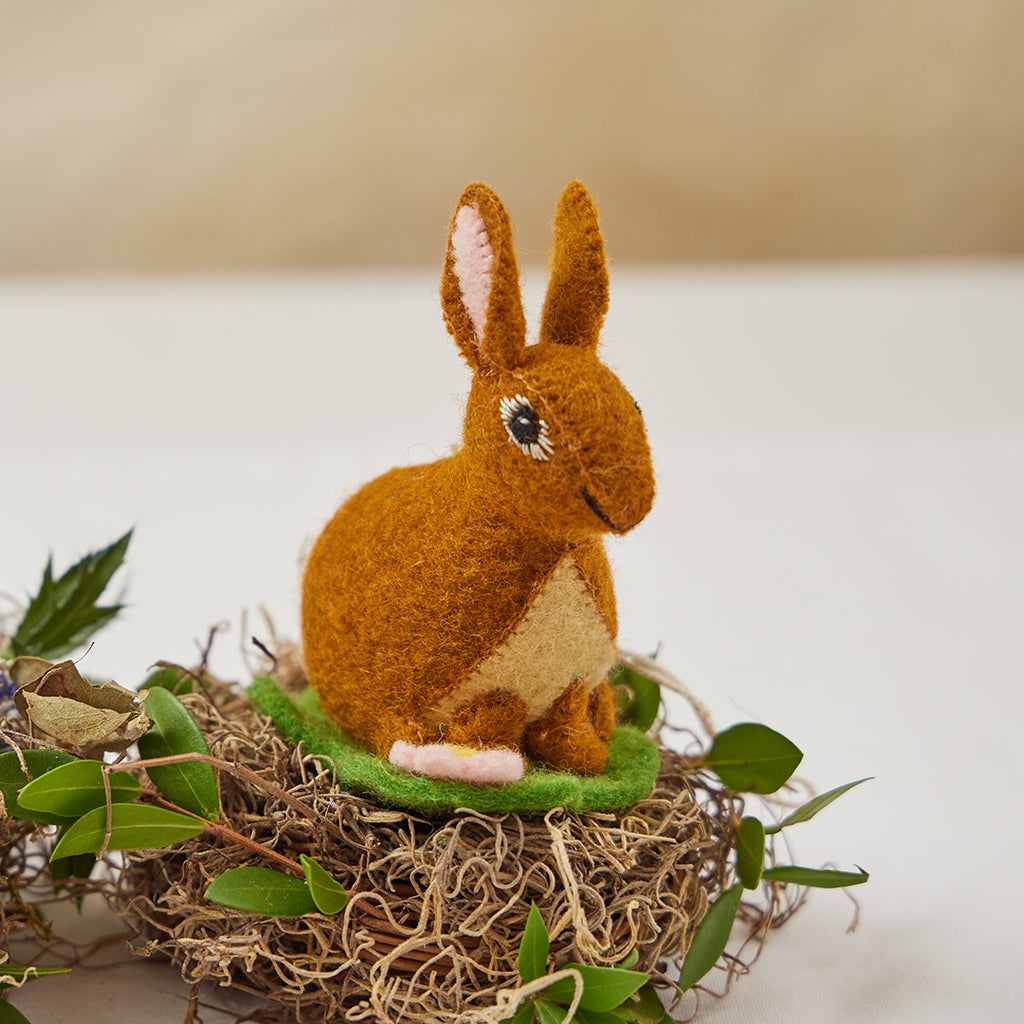 Brown Sitting Spring Bunny Ornament