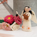 Spring Angel with Bunny - Black Hair