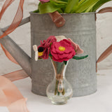 Rose Collector's Flower Bouquet with Bee and Vase