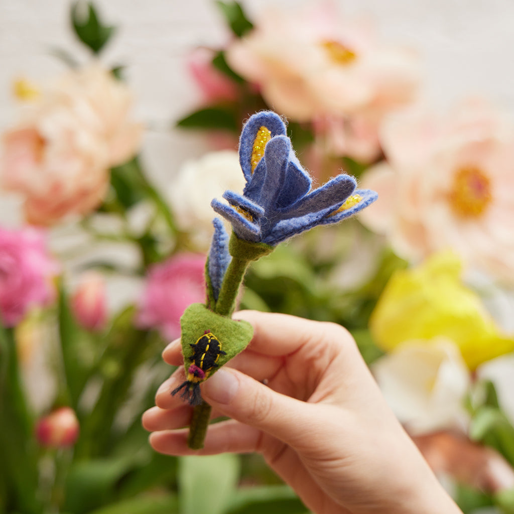 Iris Flower with Firefly & Vase