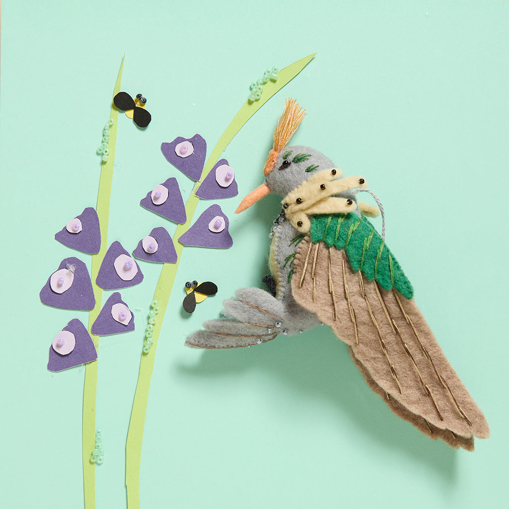 Tufted Coquette Hummingbird Ornament