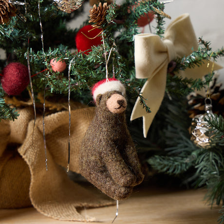 Brown Santa Bear Ornament
