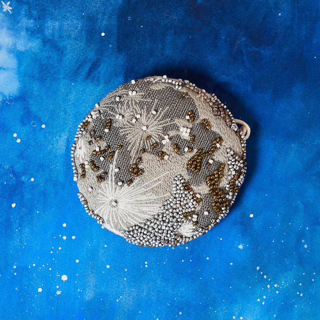 Moon Beaded Ornament