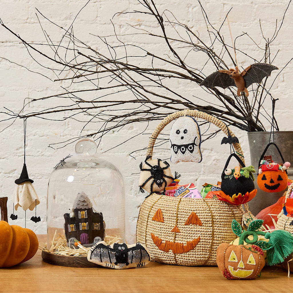 Pumpkin Trick-or-Treat Raffia Basket