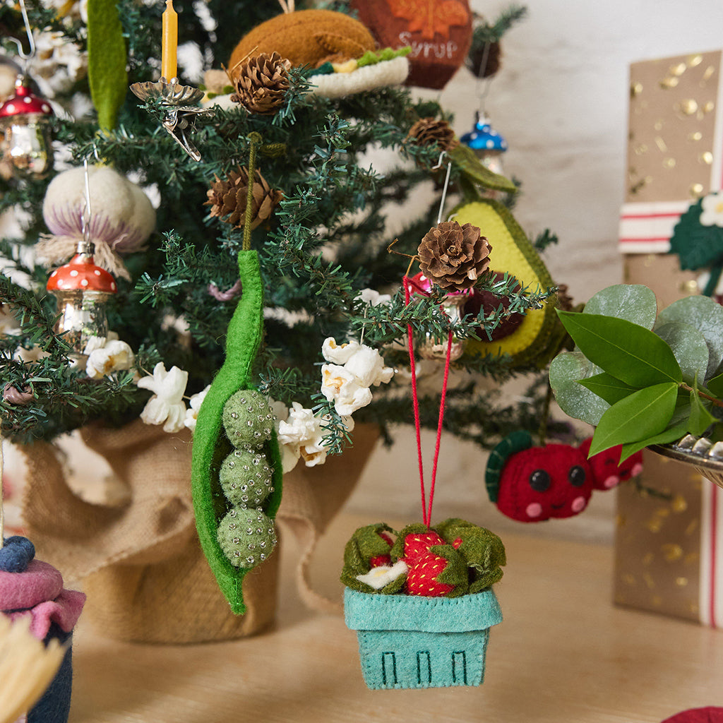 Beaded Peapod Ornament