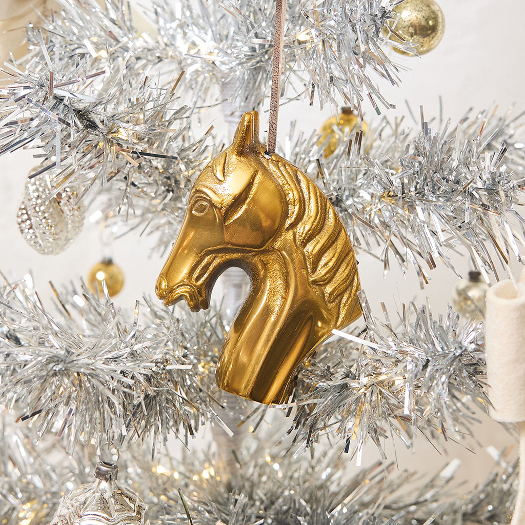 Horse Head Ornament - Antique Brass