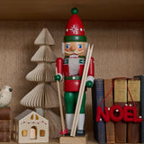 Large Handmade German 14.5" Wooden Nutcracker - Skier