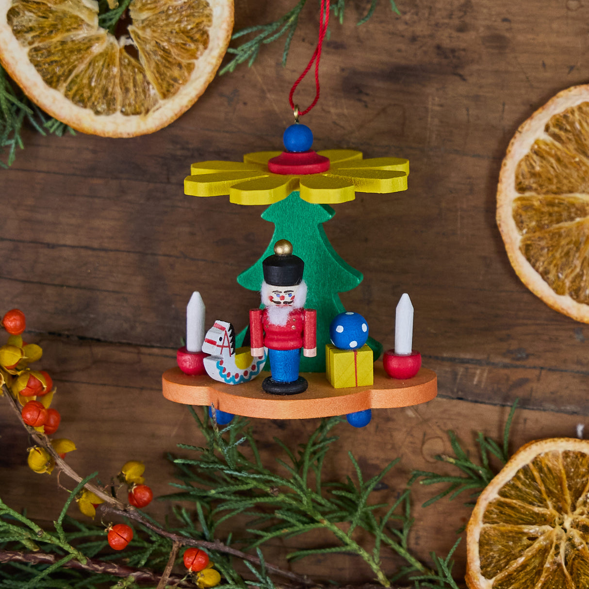 Pyramid Nutcracker Wooden Ornament