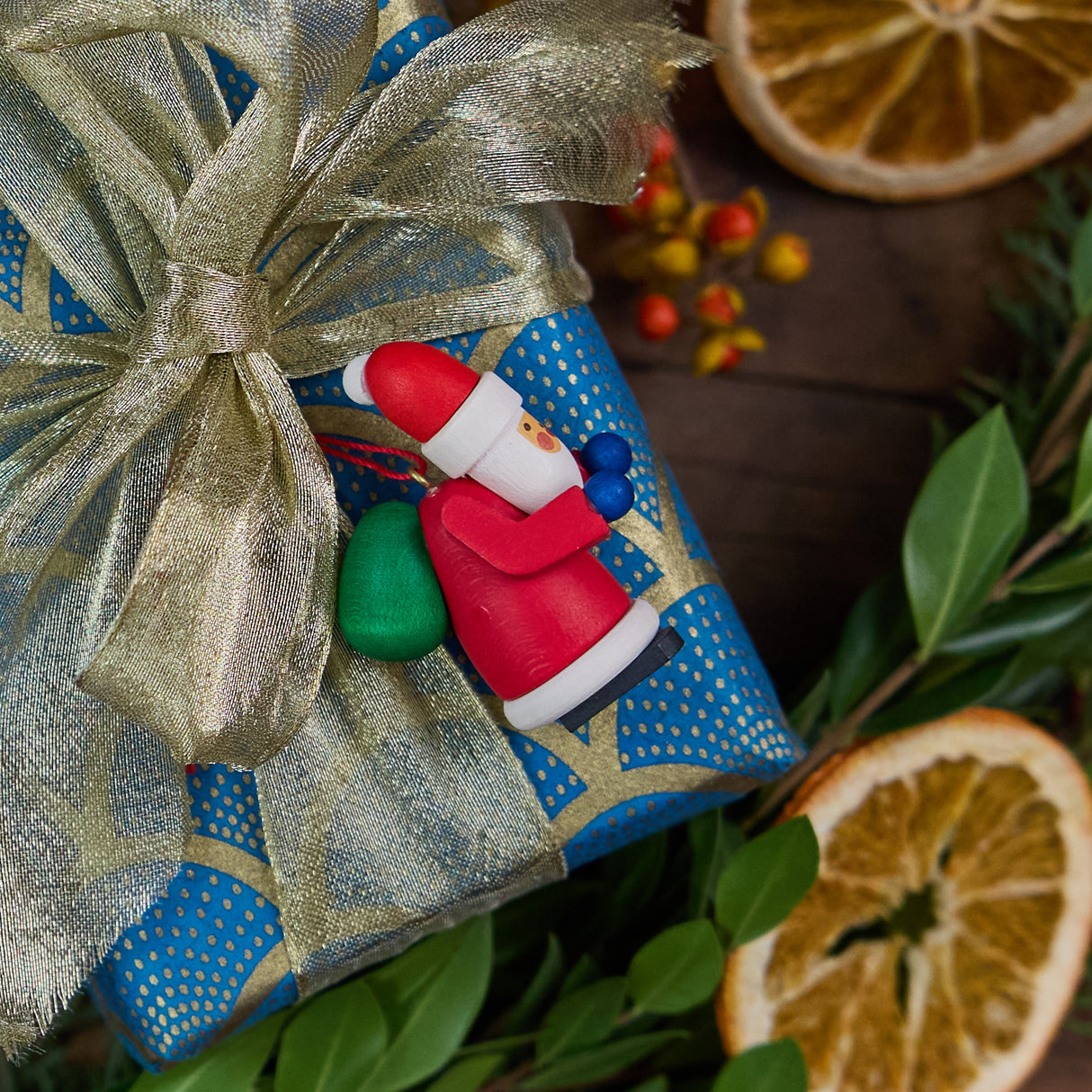 Santa Wooden Ornament