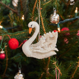 Shimmer Beaded White Swan Ornament