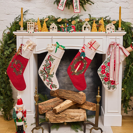 Candle Garland Linen Stocking - Natural