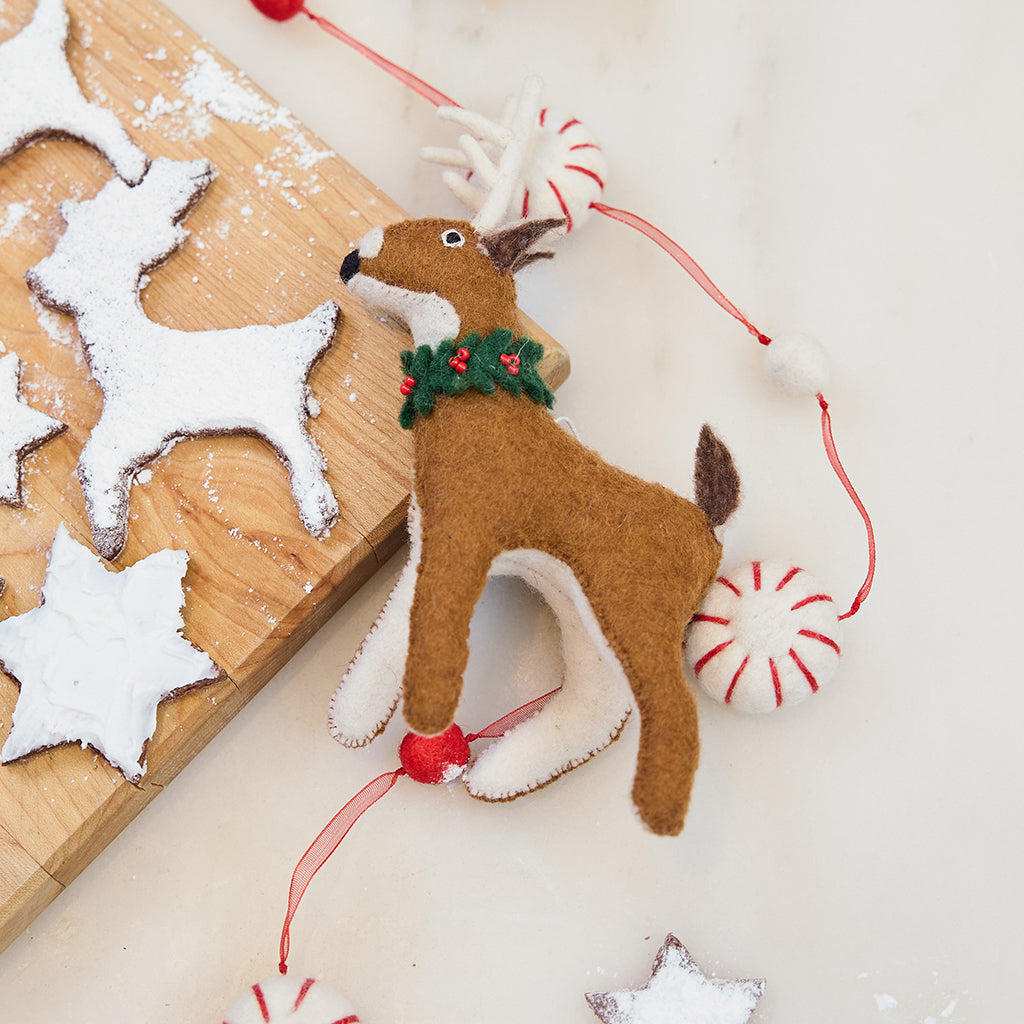 Winter Wreath Buck Ornament