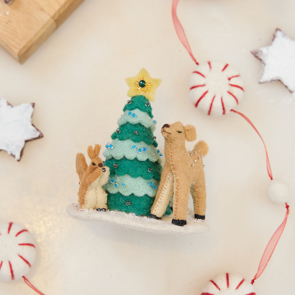 Deer & Squirrel Decorating Tree Ornament