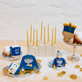 NYC Skyline Ceramic Menorah and Candle Set