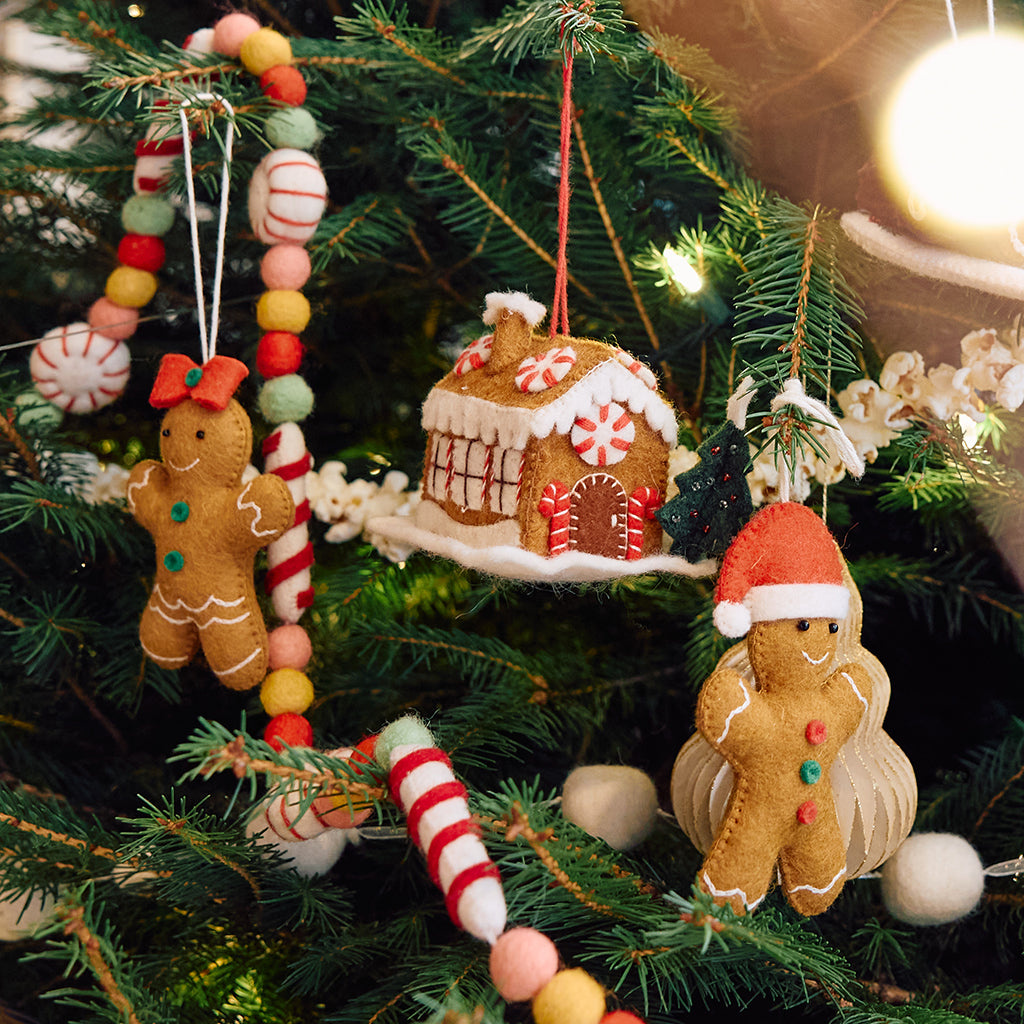 Gingerbread Cookie with Santa Hat Ornament