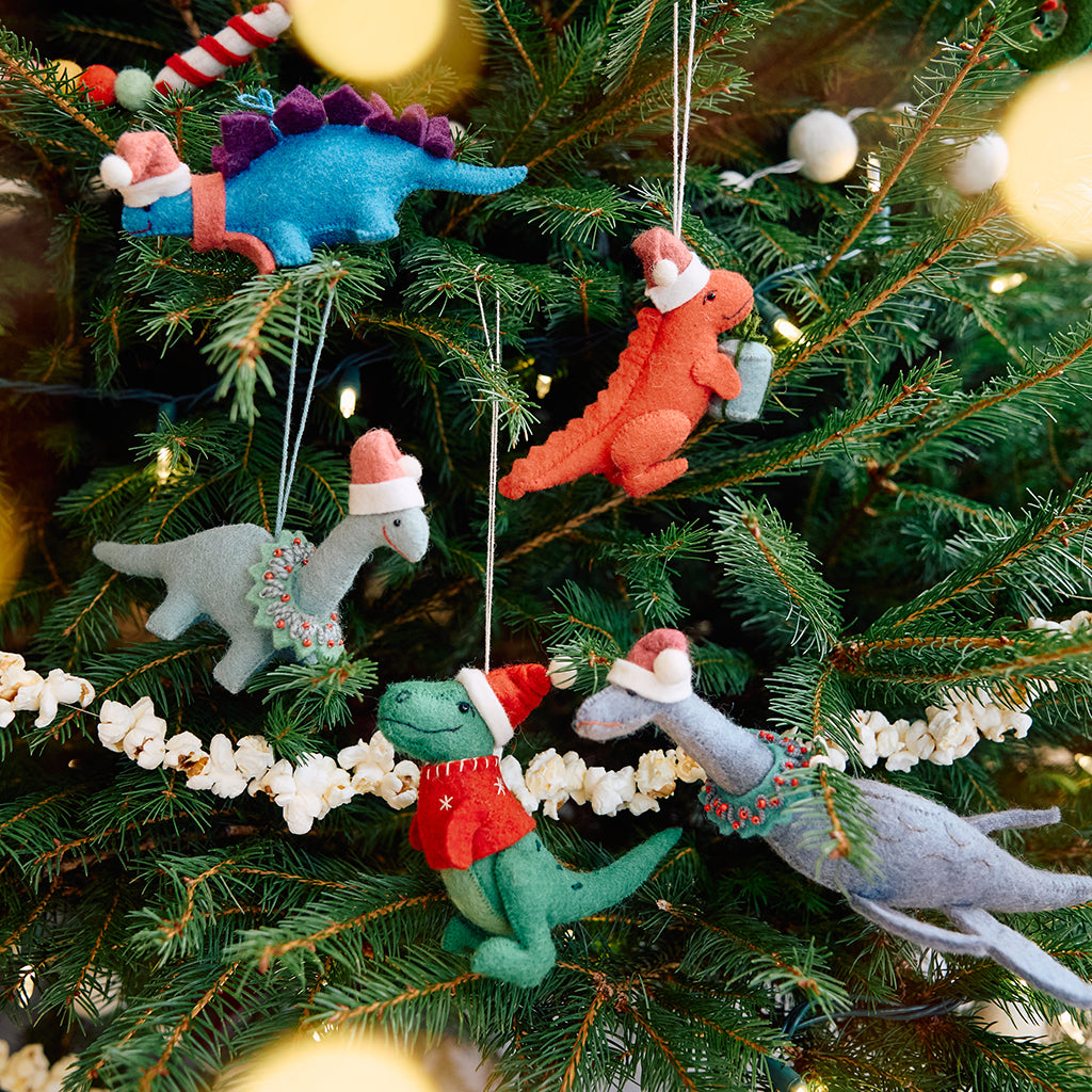 Christmas Ready Santa Stegosaurus Ornament