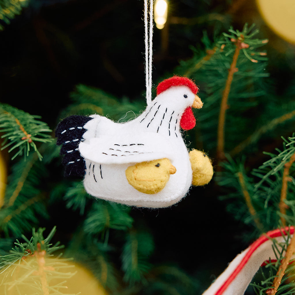 Mama Clucky The Hen with Chicks Ornament