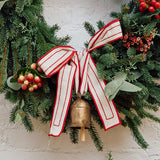 Festive Metal Bell with Hand Embroidered Ribbon