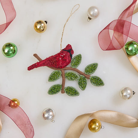 Northern Cardinal Beaded Ornament