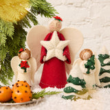 Poinsettia Angel with Star Tree Topper