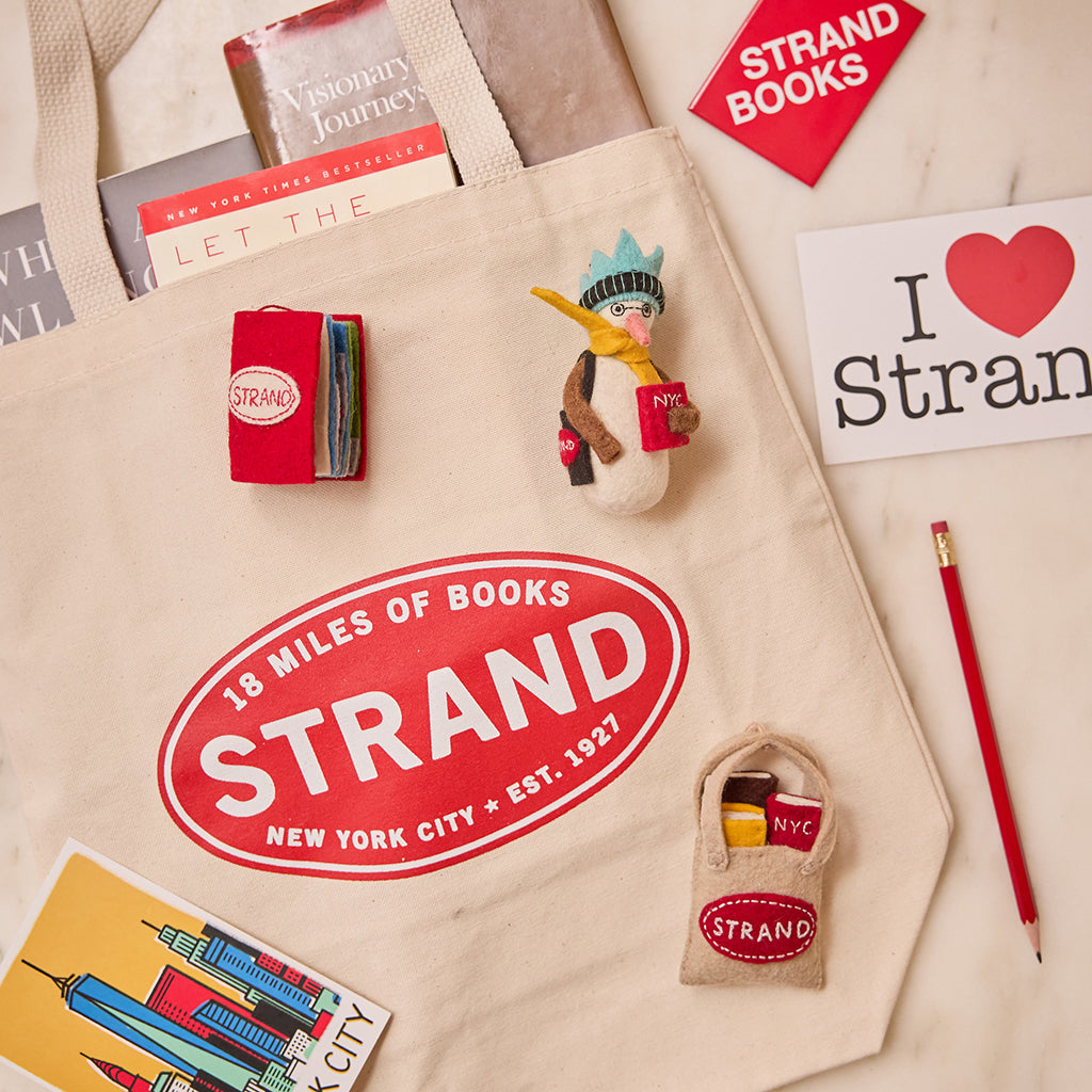 Strand Bookstore Bag with Books Ornament