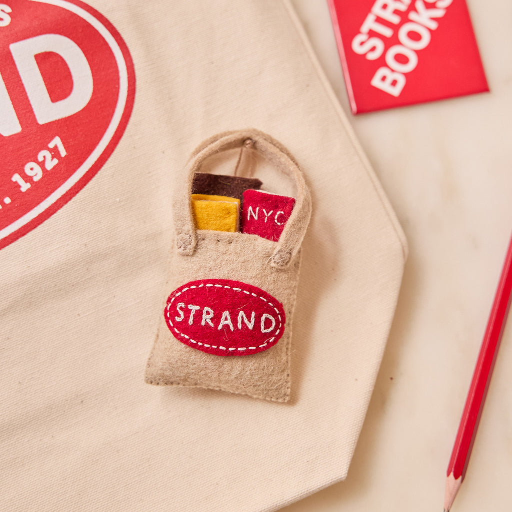 Strand Bookstore Bag with Books Ornament