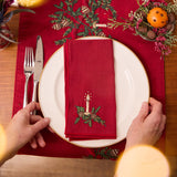 Candle Linen Napkin Set of 4 - Red