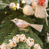 Handblown German Glass Rose Gold Bird Clip-On Ornament