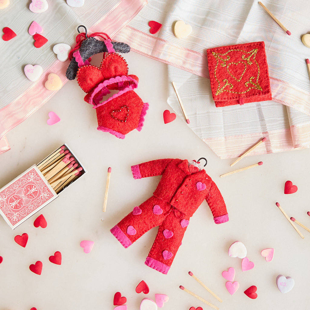 Red Heart Lingerie Set Ornament