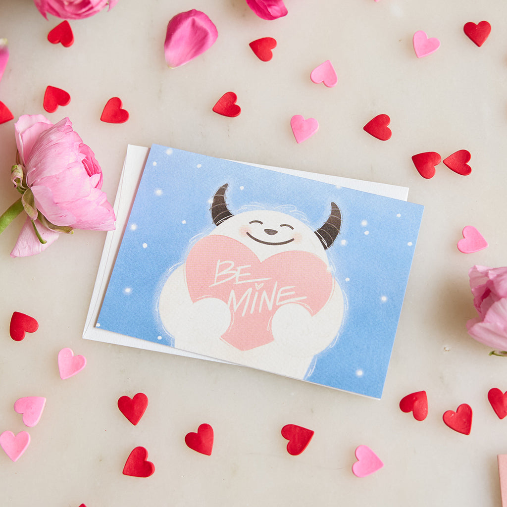 Be Mine Yeti Greeting Card