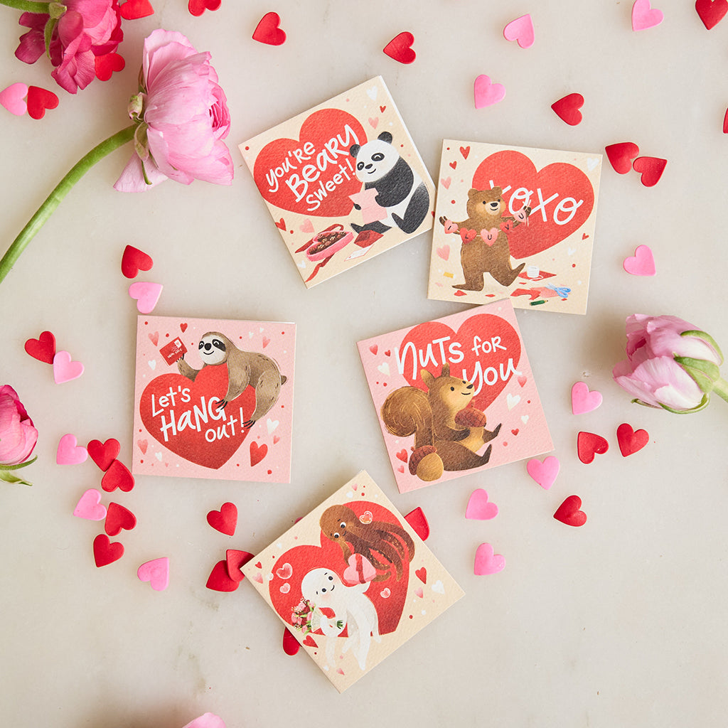 Valentine Animals Mini Card Set of 6