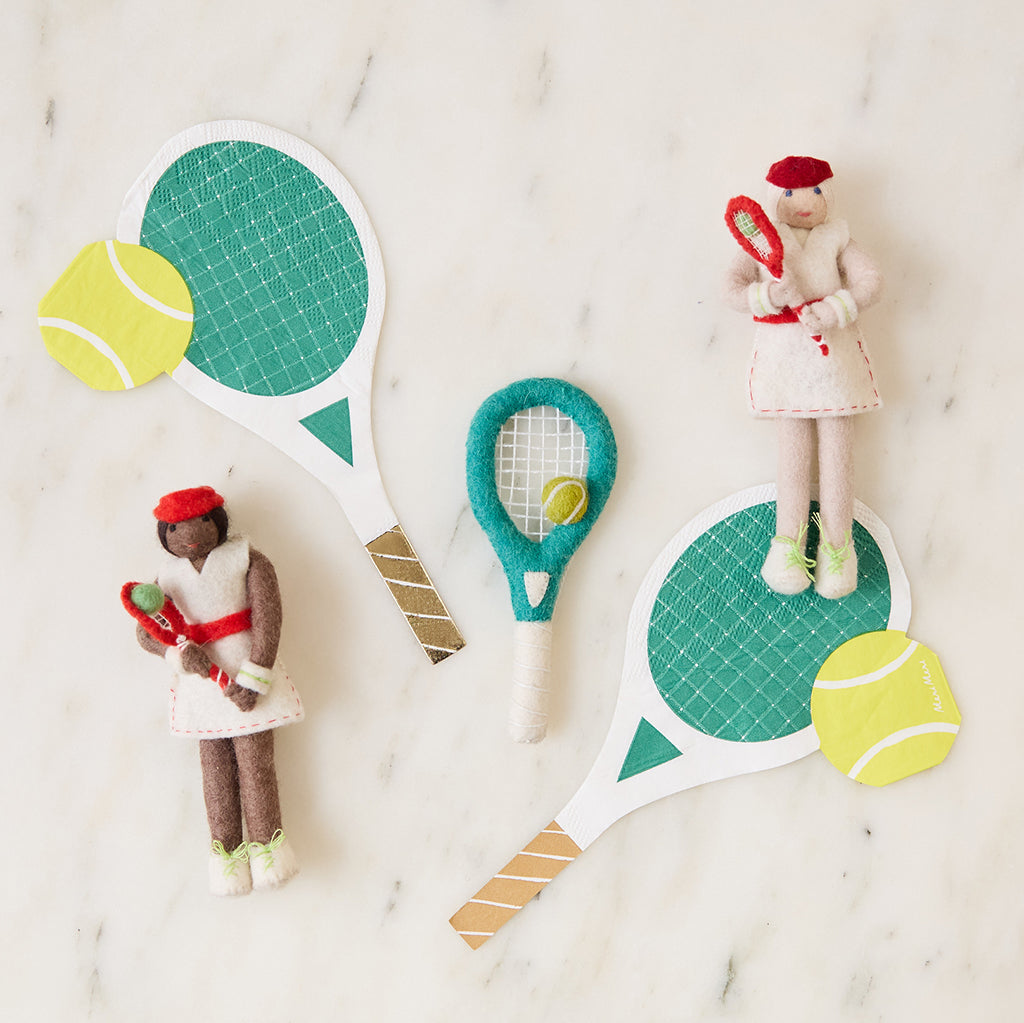 Tennis Racket with Ball Ornament