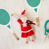 Tennis Star Santa Ornament