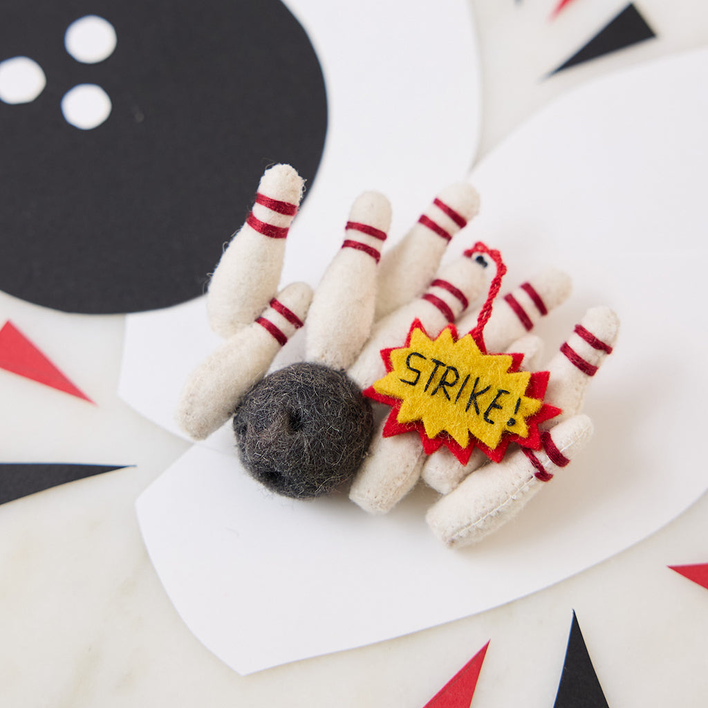 Bowling Ball with Pins Ornament