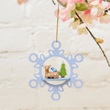 Forest Frost Snowflake Wood Ornament