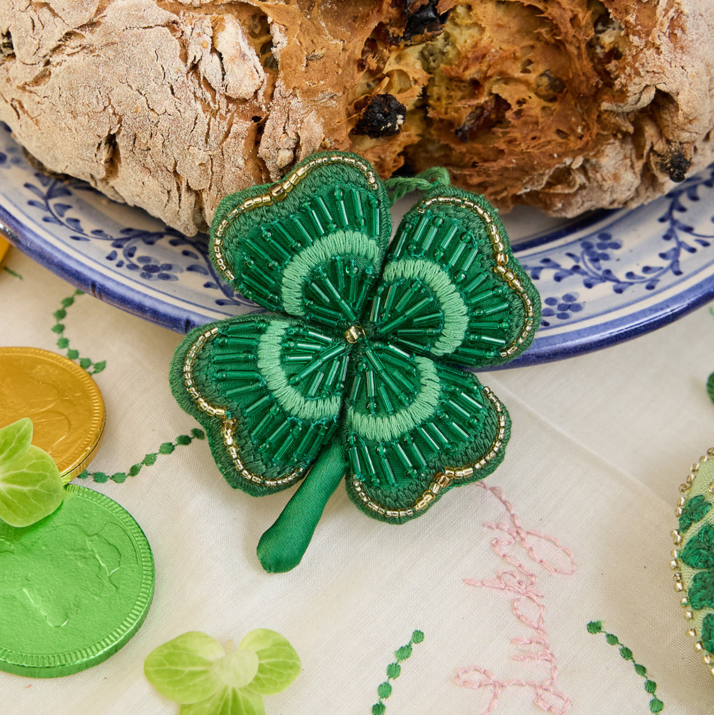 Four Leaf Clover Beaded Ornament