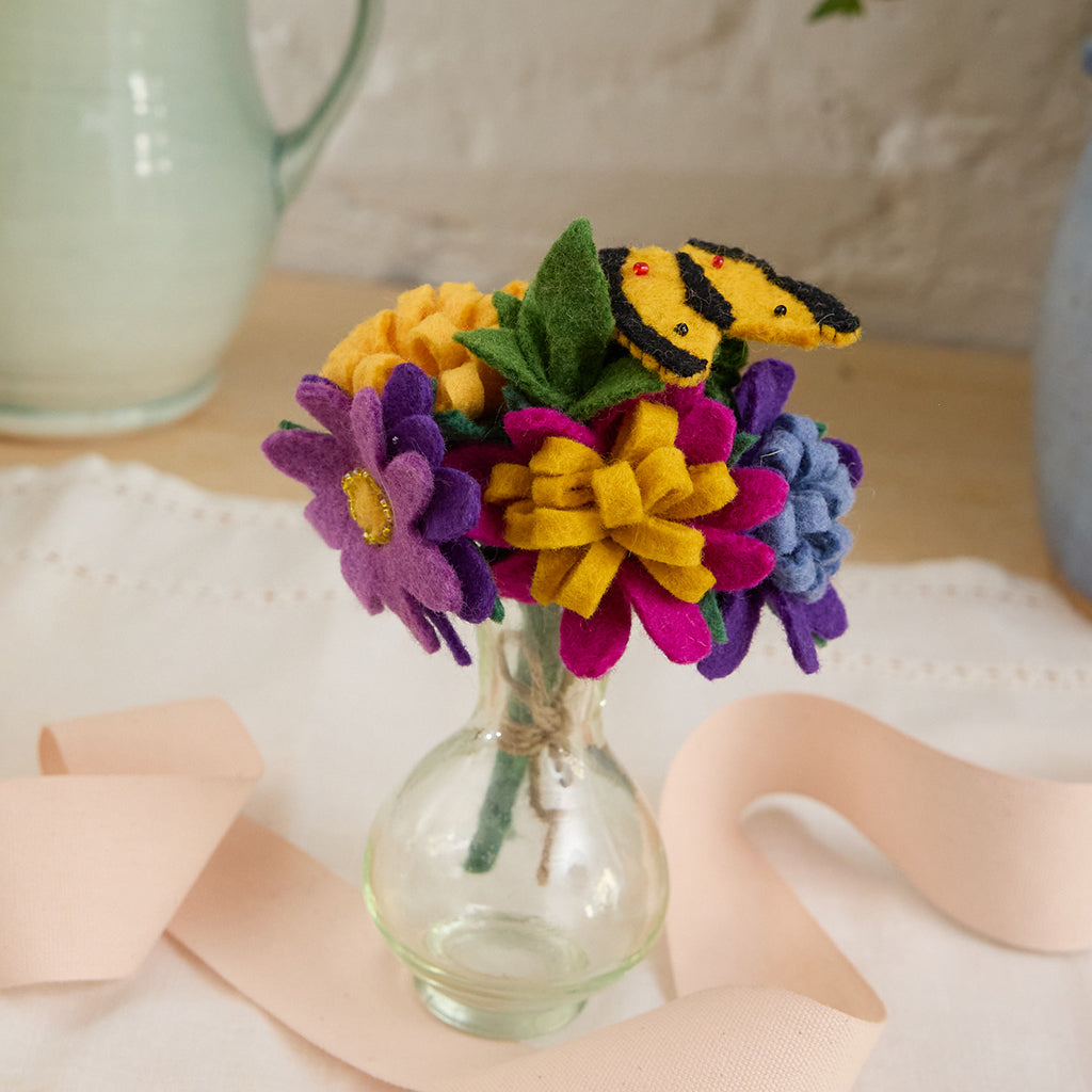 Sweet Summertime Bouquet with Butterfly & Vase