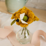 Baby Sunflower Flower Bouquet with Bee & Vase